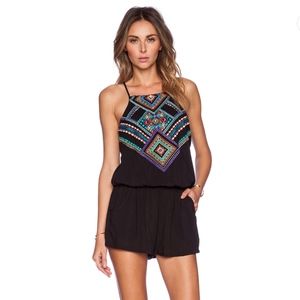 Nanette Lepore Carmenita Romper, Black, Small